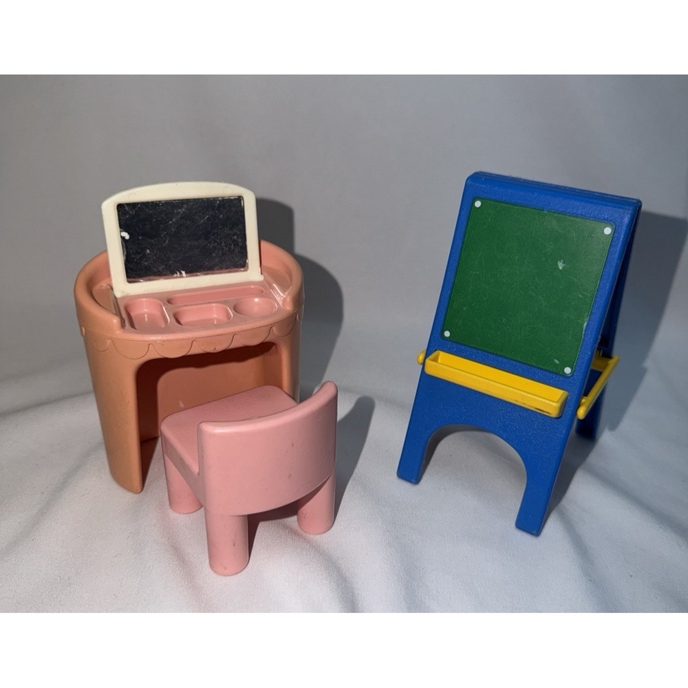 Little Tikes Dollhouse Accessories Art Table Vanity Chair